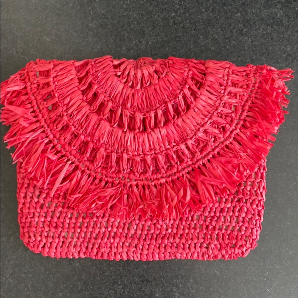 NWT Mar Y Sol Raffia Clutch w/ Magnetic Closure